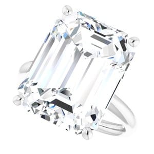 Rings Platinum 16x12 mm Emerald Engagement Ring Mounting