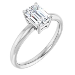 Rings 14K White 7x5 mm Emerald Engagement Ring Mounting