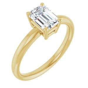 Rings 14K Yellow 7x5 mm Emerald Engagement Ring Mounting