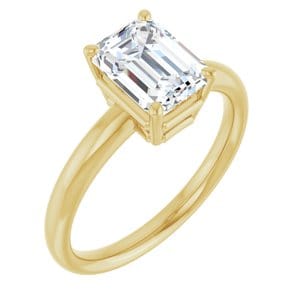 Rings 14K Yellow 8x6 mm Emerald Engagement Ring Mounting