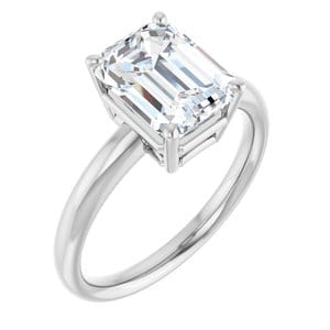 Rings Sterling Silver 9x7 mm Emerald Engagement Ring Mounting