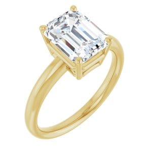 Rings 14K Yellow 9x7 mm Emerald Engagement Ring Mounting