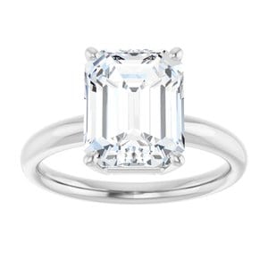Rings Sterling Silver 10x8 mm Emerald Engagement Ring Mounting