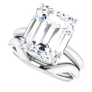 Rings Sterling Silver 12x10 mm Emerald Engagement Ring Mounting