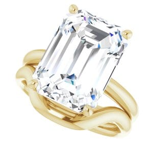 Rings 14K Yellow 14x10 mm Emerald Engagement Ring Mounting