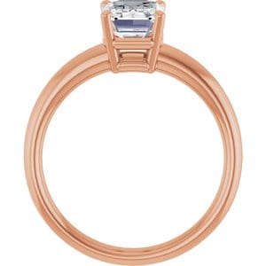 Rings 14K Rose 8x6 mm Emerald Engagement Ring Mounting
