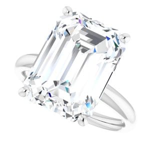 Rings Sterling Silver 14x10 mm Emerald Engagement Ring Mounting