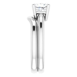 Rings 14K White 5.5 mm Square Engagement Ring Mounting