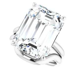 Rings Platinum 16x12 mm Emerald Engagement Ring Mounting