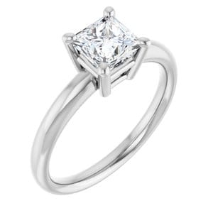 Rings 14K White 5.5 mm Square Engagement Ring Mounting