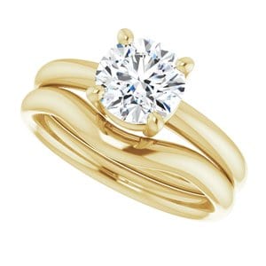 Rings 14K Yellow 7 mm Round Engagement Ring Mounting