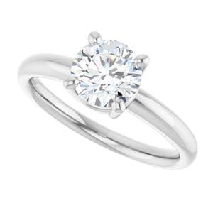 Rings 14K White 6.5 mm Round Engagement Ring Mounting