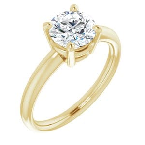 Rings 14K Yellow 7 mm Round Engagement Ring Mounting