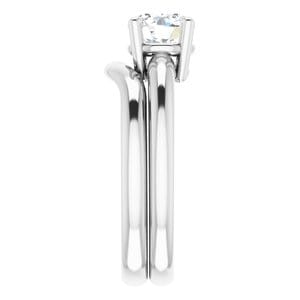 Rings 14K White 6.5 mm Round Engagement Ring Mounting