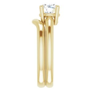 Rings 14K Yellow 6.5 mm Round Engagement Ring Mounting