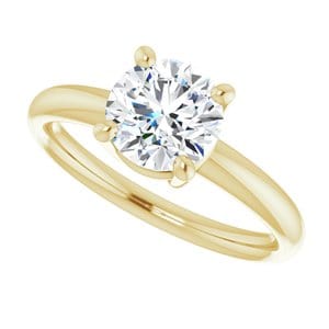 Rings 14K Yellow 7 mm Round Engagement Ring Mounting