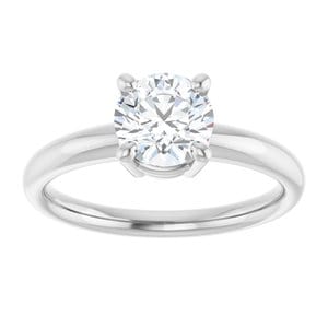 Rings 14K White 6.5 mm Round Engagement Ring Mounting