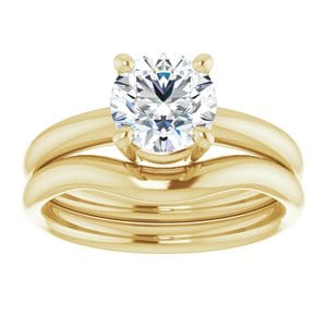 Rings 14K Yellow 7 mm Round Engagement Ring Mounting