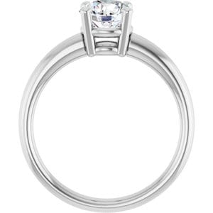 Rings 14K White 6.5 mm Round Engagement Ring Mounting