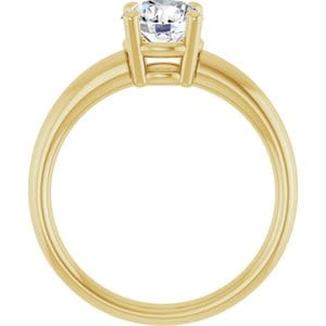 Rings 14K Yellow 6.5 mm Round Engagement Ring Mounting