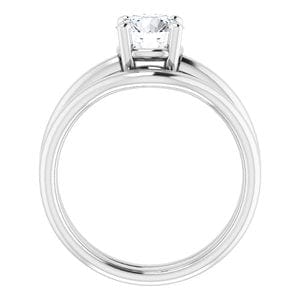 Rings 14K White 6.5 mm Round Engagement Ring Mounting