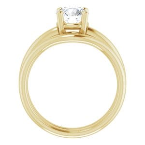 Rings 14K Yellow 6.5 mm Round Engagement Ring Mounting