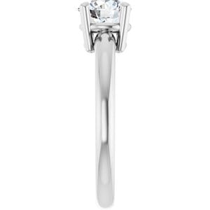 Rings 14K White 6.5 mm Round Engagement Ring Mounting