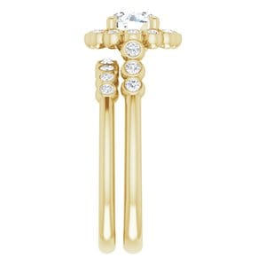 Rings 14K Yellow 6 mm Round Halo-Style Bezel-Set Engagement Ring Mounting