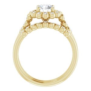 Rings 14K Yellow 6 mm Round Halo-Style Bezel-Set Engagement Ring Mounting