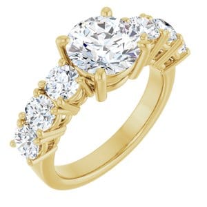 Rings 14K Yellow  8.2 mm Round Engagement Ring Mounting