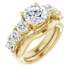 Rings 14K Yellow  8.2 mm Round Engagement Ring Mounting