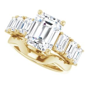 Rings 14K Yellow  10x8 mm Emerald Engagement Ring Mounting