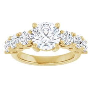 Rings 14K Yellow  8.2 mm Round Engagement Ring Mounting