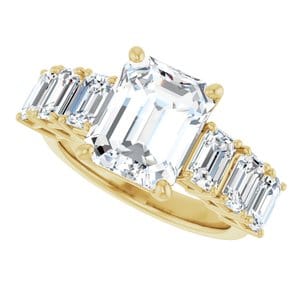 Rings 14K Yellow  10x8 mm Emerald Engagement Ring Mounting