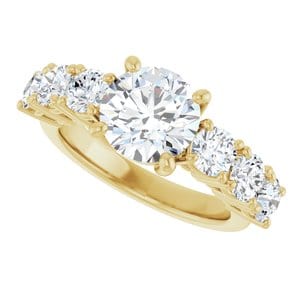 Rings 14K Yellow  8.2 mm Round Engagement Ring Mounting