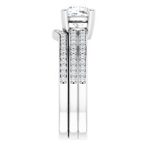 Rings 14K White  6 mm Cushion Engagement Ring Mounting