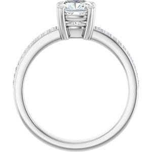 Rings 14K White  6 mm Cushion Engagement Ring Mounting