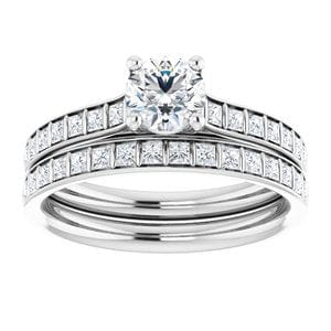 Rings 18K White  5.2 mm Round Engagement Ring Mounting