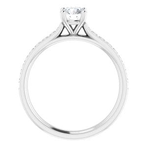 Rings 18K White  5.2 mm Round Engagement Ring Mounting