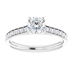 Rings 18K White  5.2 mm Round Engagement Ring Mounting