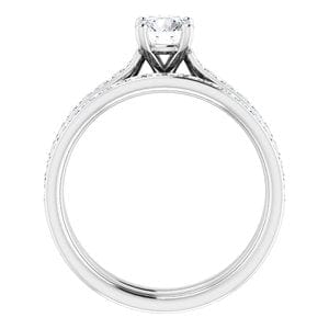 Rings 18K White  5.2 mm Round Engagement Ring Mounting