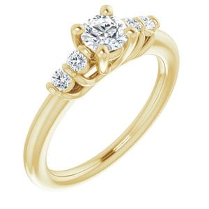 Rings 14K Yellow  4.8 mm Round Engagement Ring Mounting