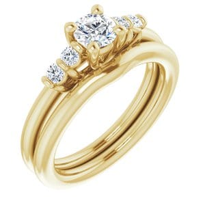 Rings 14K Yellow  4.8 mm Round Engagement Ring Mounting