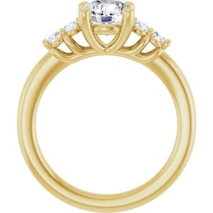 Rings 14K Yellow  7 mm Round Engagement Ring Mounting