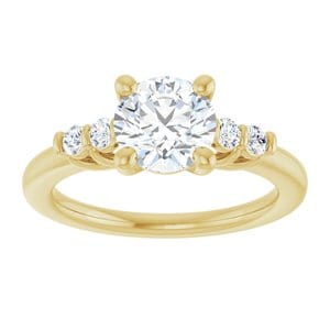 Rings 14K Yellow  7 mm Round Engagement Ring Mounting