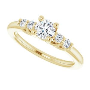 Rings 14K Yellow  4.8 mm Round Engagement Ring Mounting