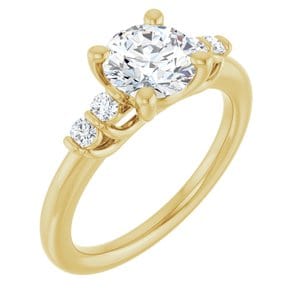 Rings 14K Yellow  7 mm Round Engagement Ring Mounting
