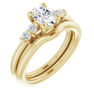 Rings 14K Yellow  7x5 mm Oval Engagement Ring Mounting