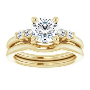 Rings 14K Yellow  7 mm Round Engagement Ring Mounting