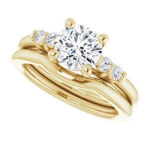 Rings 14K Yellow  7 mm Round Engagement Ring Mounting